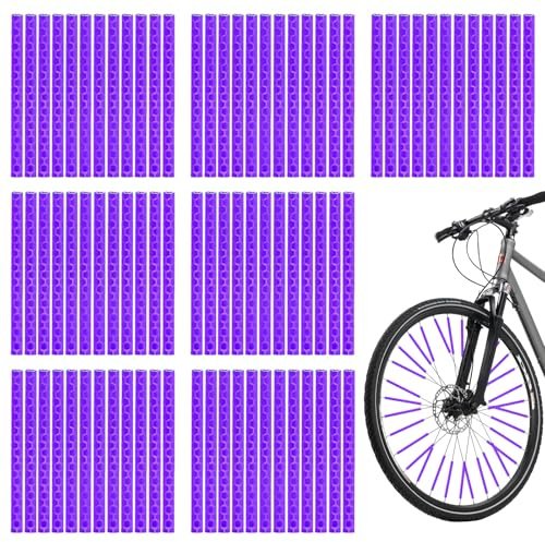 Tmefoy 84 Stück Speichenreflektoren Fahrrad, Rundum 360° Sichtbarkeit Reflektoren für Fahrradspeichen, Einfach Montiert für Nachtfahrten und Alle Fahrradtypen, Lila