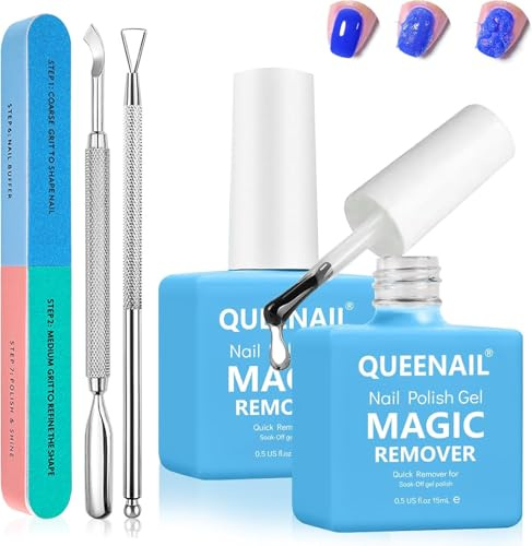 2 * 15ml Gel Nail Polish Remover, Professional Nail Varnish Remover, Gel Polish Removers for Nails, Easy And Quick Solution to Removing, Solution to Remove Polishes in 3-5 Minutes