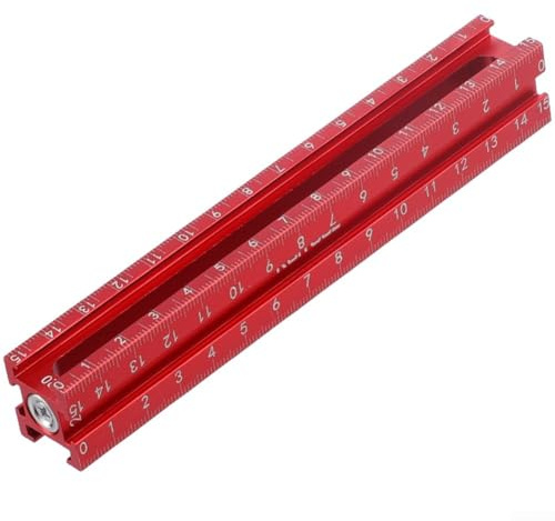 Magnetisches vierseitiges Markierungslineal aus Aluminiumlegierung, verstellbares Multi-Messwerkzeug für Holzbearbeitung, Heimwerker, Tischlerei, Fliesen, Trockenbau, mit Präzisionswaage, Cir(B)