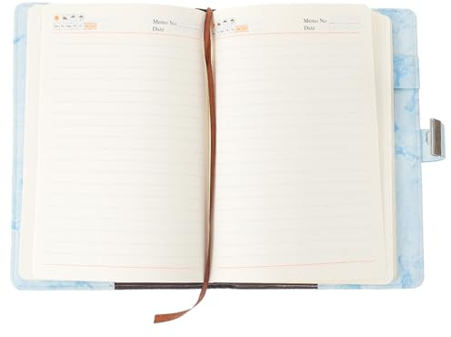 BESTOMZ Diary Journal with Combination Lock for Boys and, Blue Marble PU Leather Notebook with Thick Paper for Travel and Secret Writing