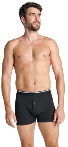 Jockey Boxer Trunk - Boxershorts Herren im 2er Pack, Unterhosen mit Eingriff und Knöpfen, Unterwäsche aus 100% Baumwolle, Herren Unterhosen aus Feinripp-Material, 2er Set