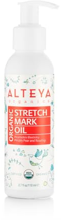 Alteya Bio Schwangerschaftsstreifenöl 110ml – USDA Organic-zertifiziert Rein Natürlich Präventivbehandlung auf der Basis von ätherischem Rosenöl in therapeutischer Qualität