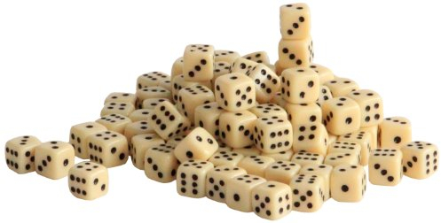 Weible Spiele 05207 - Acryl-Würfel, 7 mm, 100 Stück, Elfenbein, Elfenbeinfarbig