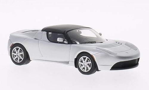 Tesla Roadster, silber, Modellauto, Fertigmodell, Schuco / Pro.R 1:43