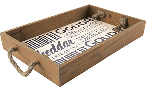 Creative Tops Serviertablett aus Holz mit Seilgriffen