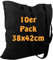 Cottonbagjoe Baumwolltaschen | 38x42 cm | unbedruckt | mit zwei langen Henkeln | bemalbar | Öktex 100 zertifiziert | Jutebeutel | Stofftaschen (schwarz, 10 Stück)