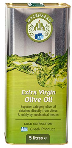 Mycenaean - Huile d'olive Extra Vierge de Crète, Première Pression à Froid | 5L Bidon | Pour Cheveux, Peau et Aliments