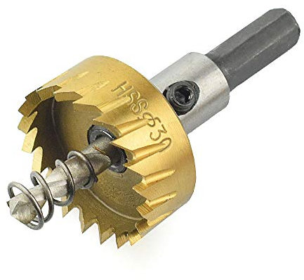 TOOLSTAR Forets de forage, foret de coupe de trou 45 mm HSS pointe en carbure de tungstène, scie cloche pour acier, métal, aluminium, planches