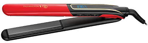 Remington Plancha de Pelo Sleek & Curl Edición Manchester United, 2 en 1 Alisa y Riza, Óptimo para Ondas, Placas Estrechas Extralargas, Cerámica Negra con Titanio, Temperatura hasta 230°C, S6755