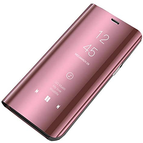 Jayren Coque Galaxy S7 Edge PC Miroir Etui Flip 360° Housse de Protection Intégrale Ultra Mince Anti-Choc Housse Transparent Miroir Couverture Coque pour Samsung Galaxy S7 Edge (Or rose, S7 Edge)