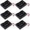 GTIWUNG 18650 Battery Case Holder with Lead Wire Bundle, 6 Pcs 3 x 3.7 V DIY Battery Storage Boxes, 3 Slots Black Plastic Batteries Case with Pin + 6Pcs Cable Straps