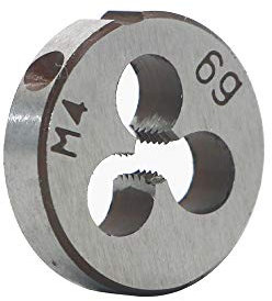 HSS, 4 mm x 0,7, metrische Rechtshänder, runde Schneideisen M4 x 0,7 mm Steigung für Formenbearbeitung, legierter Stahl, kann Stahl, Gusseisen, Kupfer und Aluminium verarbeiten.