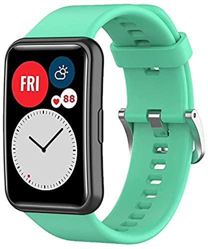 Wownadu Armband Kompatibel für Huawei Watch Fit Armbänder Damen Herren Ersatzarmband, Verstellbarer Sport Uhrband,Zubehör Blaugrün Blau (kein uhr)