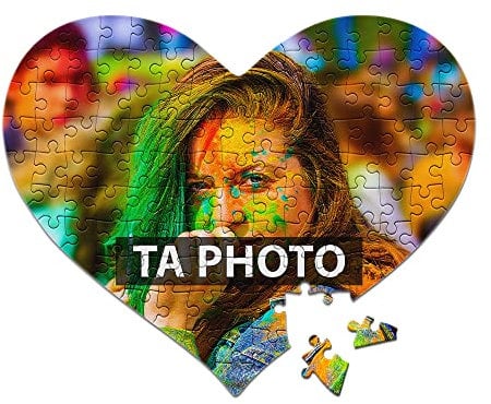 Foto-Puzzle 24-1000 Teile/inkl. Verpackung/mit eigenem Bild Bedrucken Lassen - Herzpuzzle 114 Teile - Metalldose