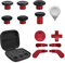 TOMSIN Replacement Magnetic Buttons Kit for Xbox Elite Controller Series 2 Accessories, Includes 6 Metal Plating Joysticks, 4 Paddles, 2 D-Pads, 1 Adjustment Tool (Plating Red)