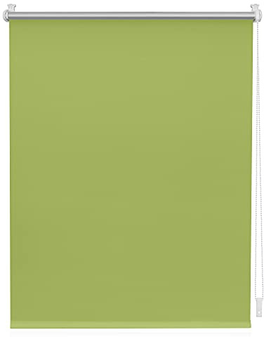 Lichtblick Thermorollo ohne Bohren, Klemmfix, Verdunklungsrollo, Hitzeschutz, Sichtschutz, Wandmontage, Deckenmontage, Rollo für Fenster und Türen Grün,B75 x H150 cm