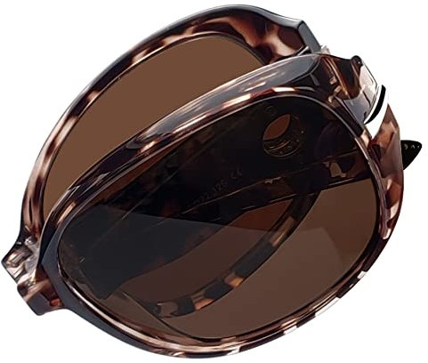 Joopin Faltbare Polarisierte Sonnenbrille Damen Braun UV400 Schutz Übergroß Klassisch Vintage Sonnenrille Elegant Groß (Retro Leopard)