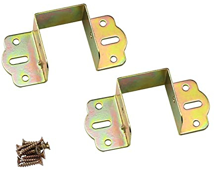 Supports de Lit, Quincaillerie Pour Cadre 40 mm, Rails Pour Connexion au Bois, Têtes et Pieds (2 Pièces) Avec Vis