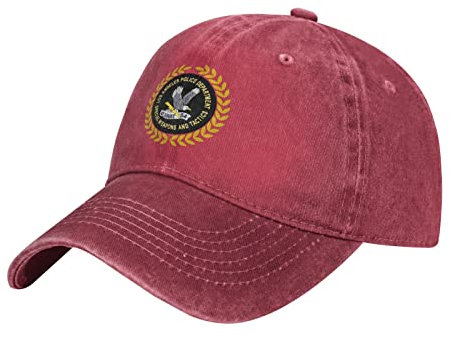 YINGD Denim Baseball Cap LAPD Swat Denim Hip-Hop Cap Atmungsaktiv Waschbar Baseball Unisex für Männer Frauen, rot, One size