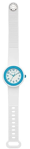 HIP HOP, Collezione Hero.Dot, Orologio Donna Neon Blue, con Cinturino in Silicone Intercambiabile, Pratica Chiusura, Lunetta Bianca, Numeri Neri, Cassa 34 mm, Movimento al Quarzo, Bianco-Azzurro
