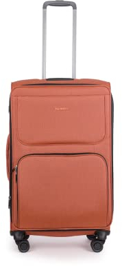 Stratic Bendigo Light + Koffer Weichschale Reisekoffer Trolley Rollkoffer mittelgroß, TSA Kofferschloss, 4 Rollen, Erweiterbar, Größe M, Rosso Clay