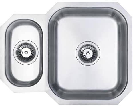 Liquida K1001SS 1.5 Bowl Reversible Undermount Stainless Steel Kitchen Sink