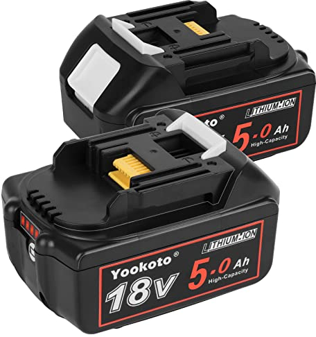 2 PCS 18V 5.0Ah BL1850B Replacement Battery for 18V Batteries - BL1850 BL1830 BL1860B BL1860 BL1830B BL1840 LXT400 with LED Indic