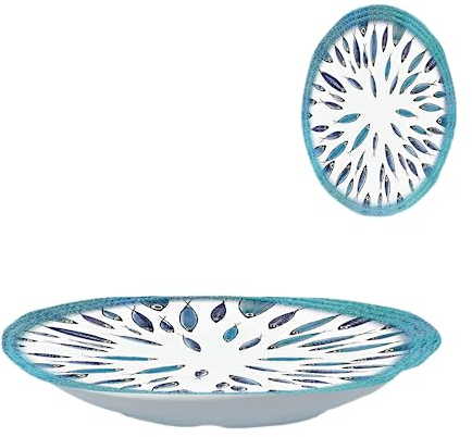 ARCA, Piatto Fondo Ovale in Melamina, Per la Tua Tavola, Design Semplice e Moderno, Collezione Fish, 23x17x4 cm