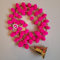 Estationeryhouse Indische handgefertigte Pompom-Girlande mit Glocken, ca. 152 cm, 2 Girlanden, Diwali-Dekor, Weihnachtsdekoration, Hot Pink