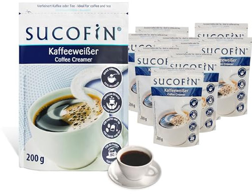 SUCOFIN Kaffeeweißer Pulver 20 x 200g leicht löslich, ideal für Kaffee/Tea, Vorteilspack, lange haltbar, perfekter Ersatz zu Milchpulver