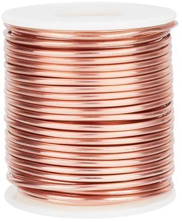 BENECREAT Alambre de Cobre Blando de 2 Mm Bobina Redonda de Cobre Desnudo de 20 M Alambre de Cobre Puro Sólido Alambre de Cuentas Artesanales para Fabricación de Joyas, Envoltura de Metal Gema