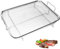 LANZLC Crisper Korb, Grillkorb Backofen Edelstahl Grillkorb mit Griff, Backkorb Pommes Grillblech Rechteckig Mesh Grillkorb BBQ Backofenblech Crisper Körbchen für Grillen, Kühlen Waschen Lebensmittel