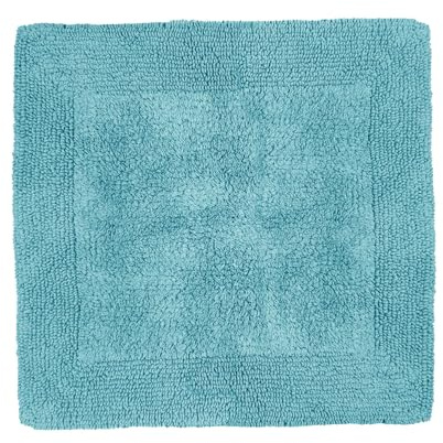 Allure Heavyweight Reversible Shower Mat, 100% Cotton, Super Soft, Washable, Square Bath Mat 55 x 55cm (Turquoise)