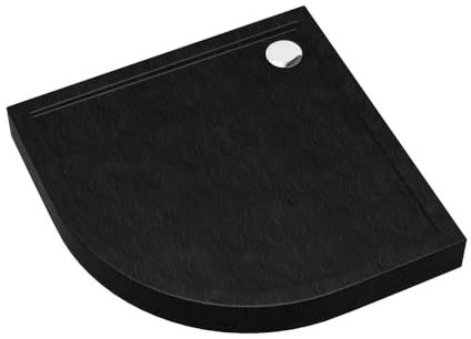 AQUABAD Duschwanne/Duschtasse | Ultima mit LeakProtect Technologie Black Stone 80x80cm R55 Viertelkreis
