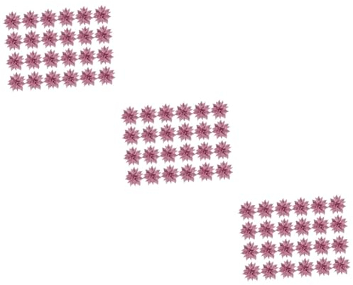 Cabilock 72 STK Weihnachtsblume Kranz Dekorationen Blumenköpfe des Weihnachtssterns Christrose Weihnachtsstern Weihnachtsgirlandenblumen Blitz Rosa Goldpulver Bastelbedarf