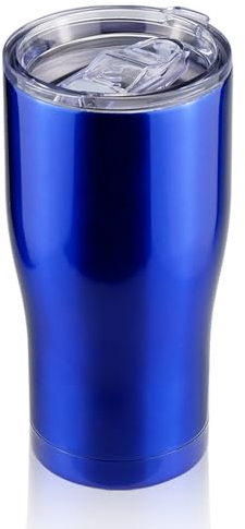 ZEAKKCEE 20oz Tumbler, Stainless Steel Vacuum Insulated Coffee Flask Travel Mug, Double Wall Insulated Coffee Mug Travel Mug with Lid(Blue)