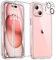 Miracase Glass Case for iPhone 15 Case 6.1-Inch, Full Body Bumper Clear Back Cover and Built-in 9H Tempered Glass Screen Protector + Camera Lens Protector (Clear Glitter)