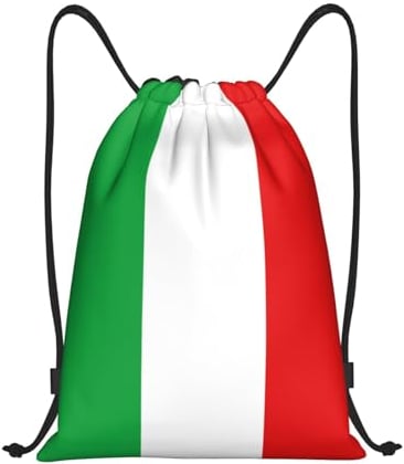Rucksack Mit Kordelzug Italia Italien Italienische Flagge Gym Bag Multifunktionaler Sportrucksack Bedruckt Turnbeutel Mit Kordelzug 36X42Cm Für Strand, Kinder, Yoga