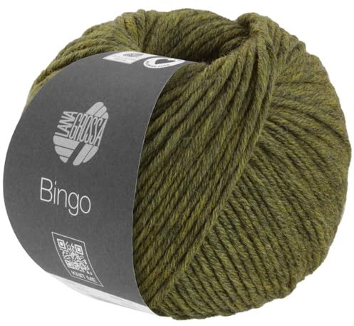 LANA GROSSA Bingo Melange | Extrafeine Merinowolle waschmaschinenfest und filzfrei | Handstrickgarn aus 100% Schurwolle (Merino extrafein) | 50g Wolle zum Stricken & Häkeln | 80m Garn FB 1037
