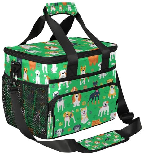 TropicalLife Lustige Lunchtasche mit Hundepfoten, 17 l, groß, Picknick-Lunch-Tasche mit Schultergurt, isoliert, wasserdicht, Kühlbox für Arbeit, Schule, Grillen