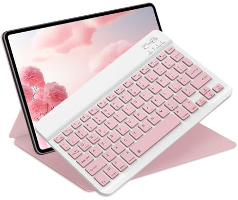 Tastiera Bluetooth wireless universale, ricaricabile compatibile per iPad Pro, Air, Mini, Phone, Tablet, Samsung, Xiaomi, iOS, Android, Windows, Chrome Os