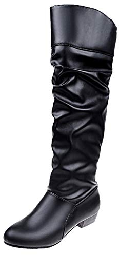 Stivali Donna Gambale Curvy Stivaletti Donna Tacco Grosso Boots Stivali Texani Donna Polpaccio Largo Anfibi Donna Estivi Stivali Alti Neri Donna Stivali Gomma Donna
