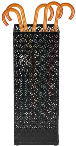 Gatphy Metal Umbrella Holder, Square Umbrella Stand Holder Multipurpose Umbrellas Storage Stand Walking Sticks Holders for Umbrellas Cane Entryway Home Hotel (Black3)