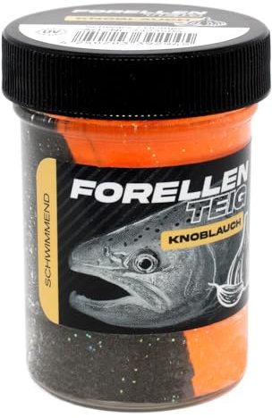 FTM Forellenteig schwimmend 50g - Forellenteig, Farbe/Aroma:Schwarz/Orange - Knoblauch