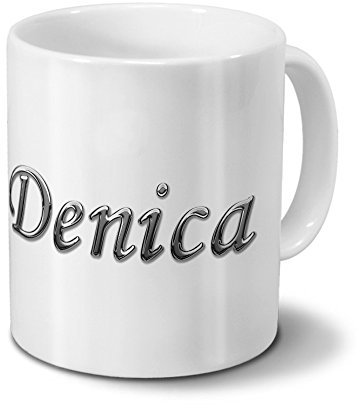 printplanet Tasse mit Namen Lavern - Motiv Chrom-Schriftzug - Namenstasse, Kaffeebecher, Mug, Becher, Kaffeetasse - Farbe Weiß