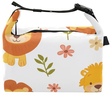 ZRWLUCKY - Borsa termica per bambini, colore bianco e arancione, ideale per lavoratori d'ufficio