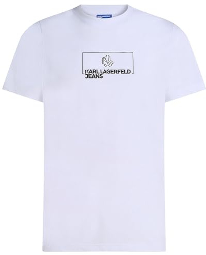 KARL LAGERFELD JEANS Slim Outline Logo Tee, White, M