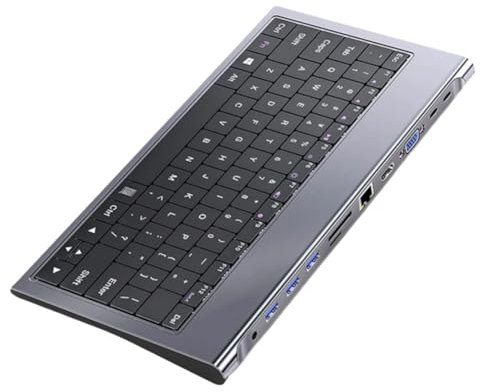 GREOHNMPAW 11 in 1 Keyboard Usb C Docking Station with 100W PD, 4K, VGA, Ethernet, Card Reader, USB 3.0, Aux USB C HUB for Laptop