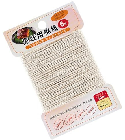 Cuocere spago - corda da cucina in cotone naturale per preparazione di carne, filo macellaio spesso | Cording del pollame arrostibile, fascia culinaria, stringa per lettere di per le vacanze,