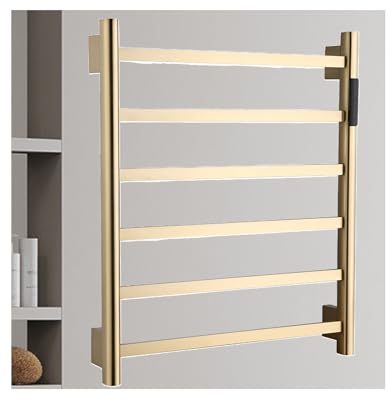 LYMGRZ Toallero termostático de Acero Inoxidable Cepillado con Alambre Izquierdo, Barra de Toalla calefactable de Pared, toallero eléctrico para radiador de baño.